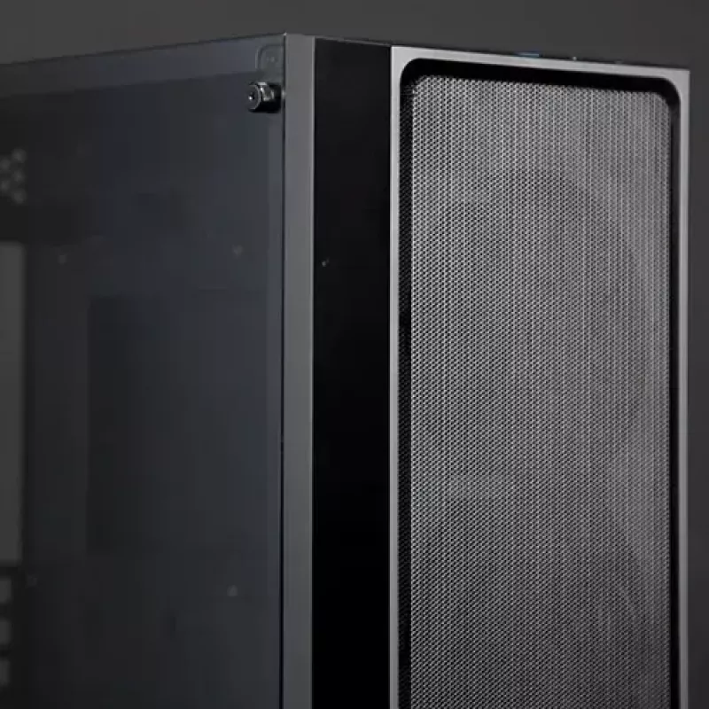 PC-Midi-Tower-Gehäuse RAIJINTEK Ponos MS — Schwarz, unterstützt 120/140-mm-Frontlüfter, 1× 120 mm hinten, HDD 3,5 Zoll, SSD 2,5 Zoll, 210×442×485 mm