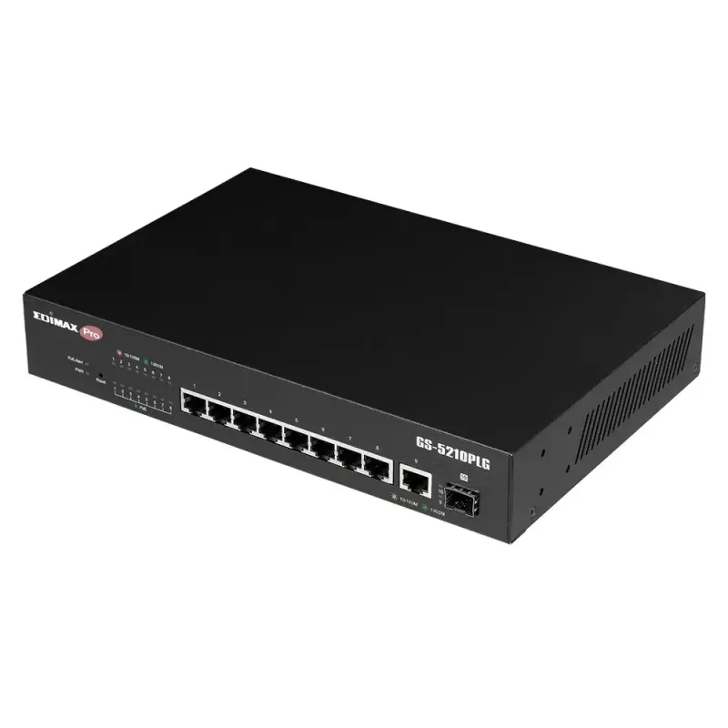 Managed Switch Edimax GS-5210PLG 8 Ports Gigabit Ethernet PoE Schwarz