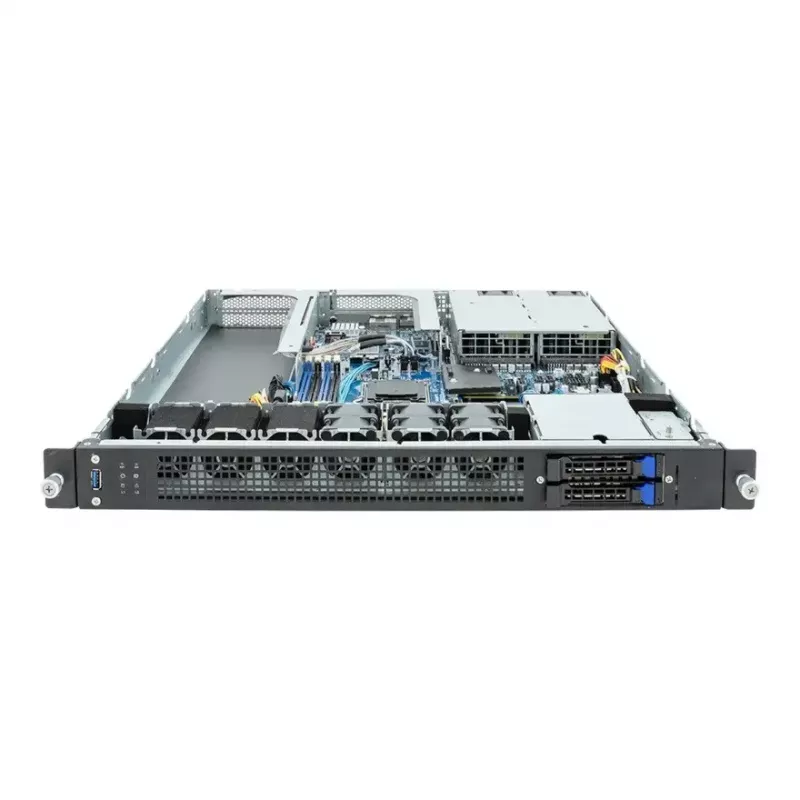 Rack-Server 1U GIGABYTE E133-C10-AAG1 — Sockel AM5, AMD EPYC 4004-Unterstützung, 4x DDR5 DIMM, 800W 80 PLUS Titanium-Netzteil