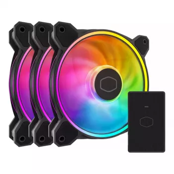Lüfter Cooler Master MasterFan MF120 Halo² 12 cm Schwarz 3 St.
