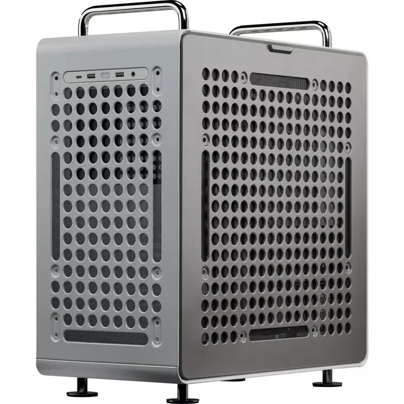 Computergehäuse Cooler Master QUBE 540 Moonstone — Mid-Tower mit gehärtetem Glas-Seitenteil (grau)