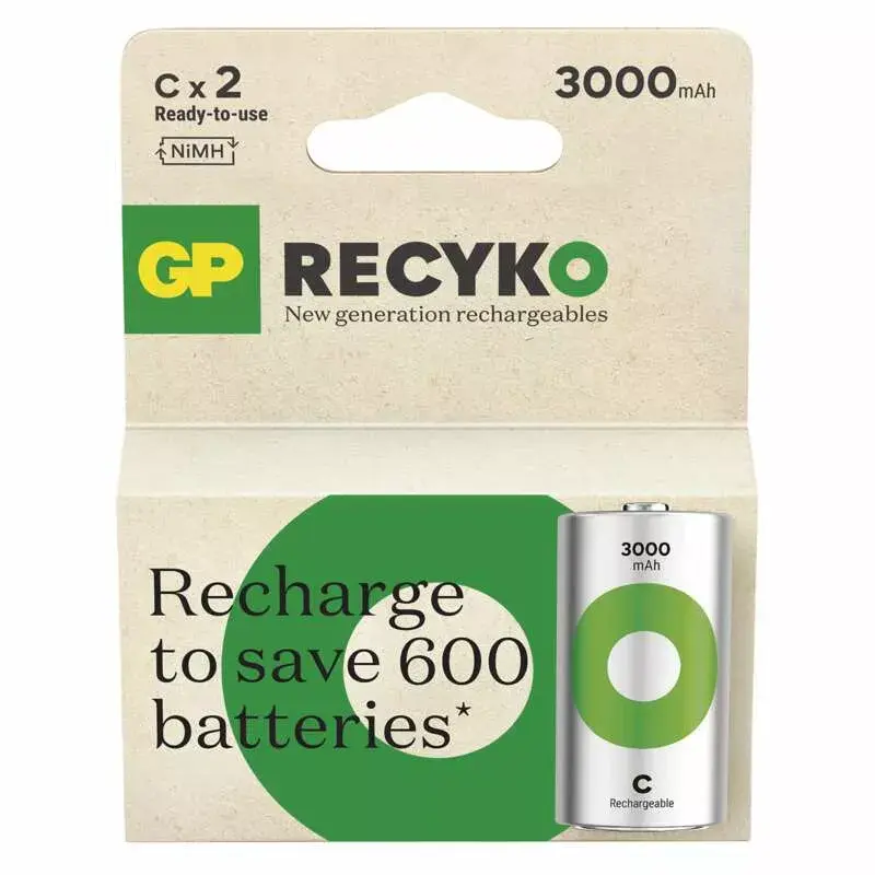 Wiederaufladbare Batterie GP Batterien Recyko 3000 C NiMH 3000 mAh 1,2 V