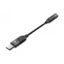 Mobiltelefonkabel UNITEK M1204A USB-C auf 3,5 mm Schwarz 0,1 m