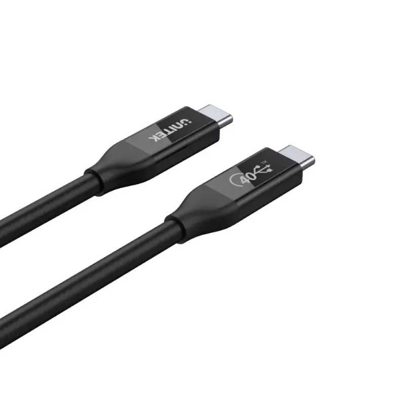 USB4 Gen 2x2 USB-C-Kabel Unitek C14100BK-0.8M — 0,8 m, USB-C auf USB-C, 40 Gbit/s, schwarz