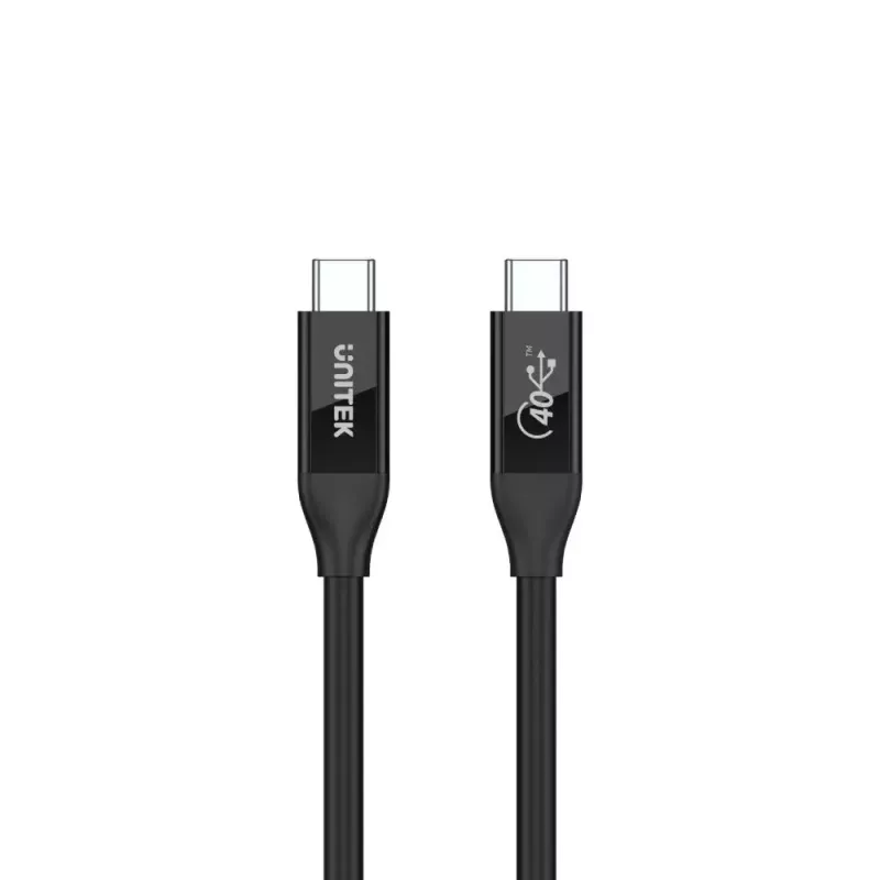 USB4 Gen 2x2 USB-C-Kabel Unitek C14100BK-0.8M — 0,8 m, USB-C auf USB-C, 40 Gbit/s, schwarz