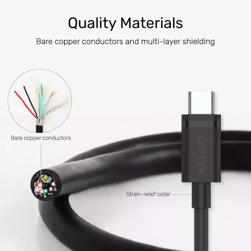 UNITEK USB-Kabel C14103BK-1.5M USB 3.2 Gen 1 USB A USB C Schwarz 1,5m