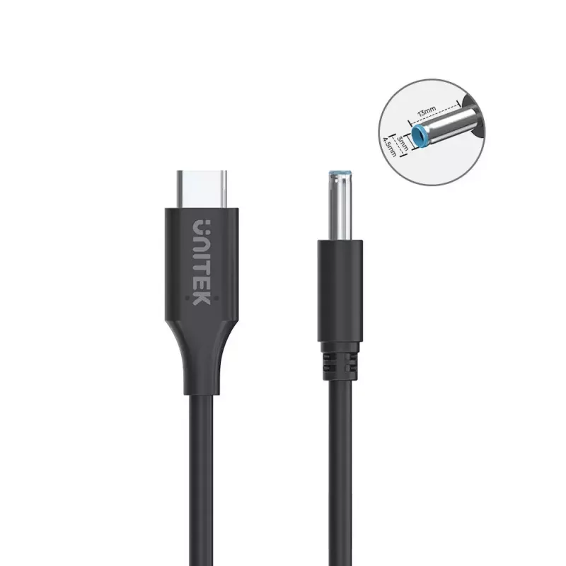 Stromkabel UNITEK C14117BK-1.8M USB C DC 1,8 m 20 V 3,25 A