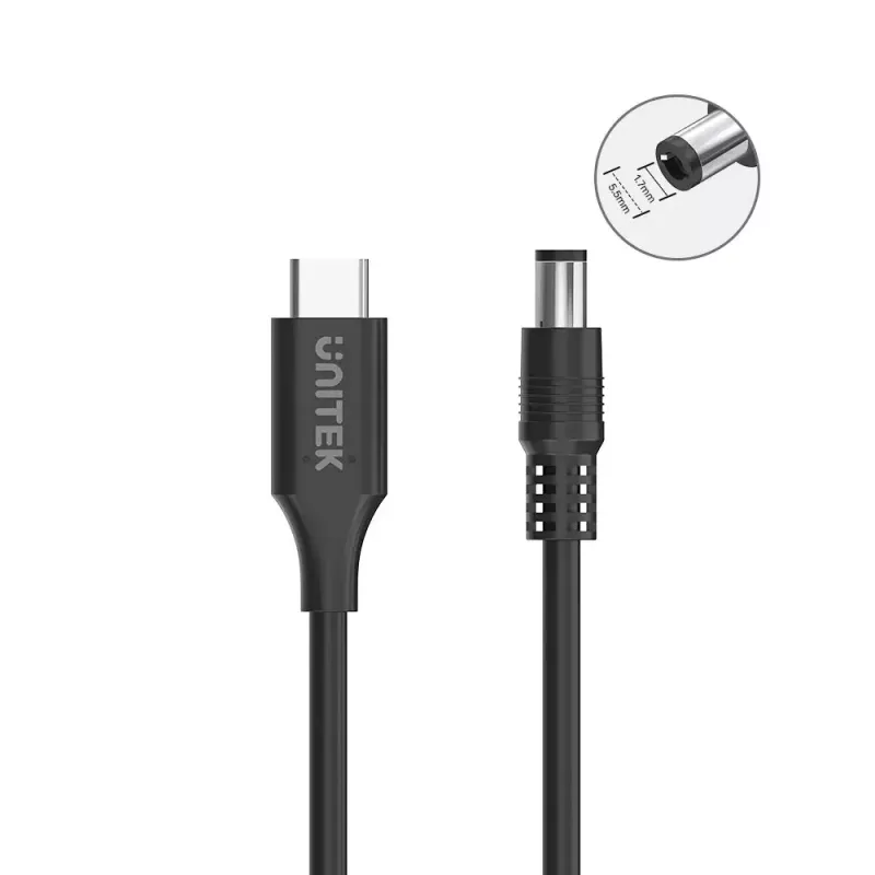 Stromkabel UNITEK C14119BK-1.8M 1.8m USB C DC 20V 3.25A