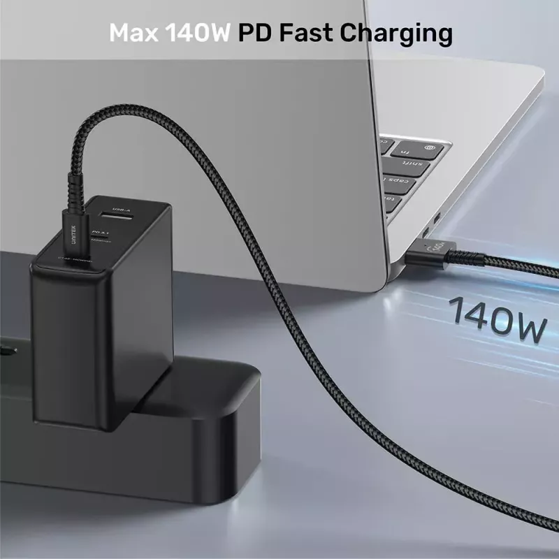 Stromkabel UNITEK C14121BK-1M Schwarz MagSafe 3 USB C 1m 28V 5A