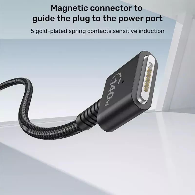 Stromkabel UNITEK C14121BK-1M Schwarz MagSafe 3 USB C 1m 28V 5A