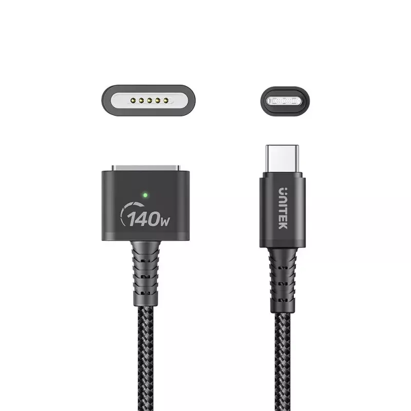 Stromkabel UNITEK C14121BK-1M Schwarz MagSafe 3 USB C 1m 28V 5A