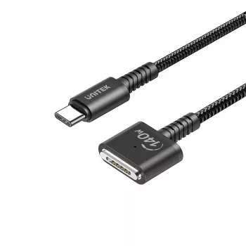 Stromkabel UNITEK C14121BK-1M Schwarz MagSafe 3 USB C 1m 28V 5A
