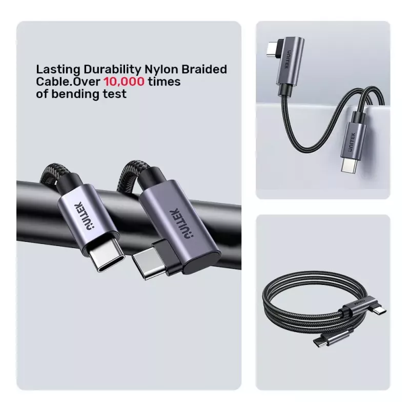 USB-Kabel UNITEK C14123BK-3M USB 2.0 USB C 3m Schwarz Grau