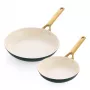 Bratpfannenset 2 Stück GreenPan Padova Reserve 20 cm & 26 cm – Grün, antihaftbeschichtetes Kochgeschirr