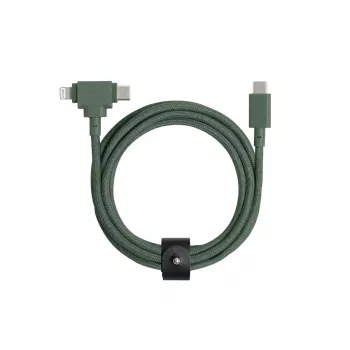 USB-C auf USB-C / Lightning Kabel Native Union Belt Kabel Duo, 1,5 m, Grün