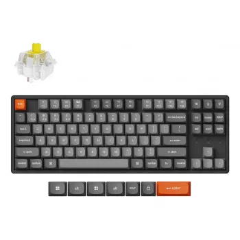Mechanische Tastatur Keychron K8 Max 80% (87 Tasten) Kabel USB + RF Wireless + Bluetooth, RGB, Schwarz