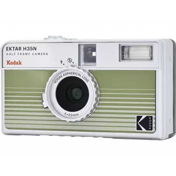 Film-Messsucherkamera Kodak Ektar H35N gestreift grün RK0303, 35mm, manuelle Steuerung