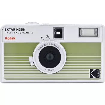 Film-Messsucherkamera Kodak Ektar H35N gestreift grün RK0303, 35mm, manuelle Steuerung