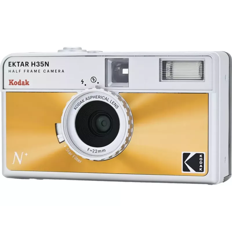 35-mm-Filmkamera Kodak EKTAR H35N glasiertes Orange — Point-and-Shoot, Festbrennweite