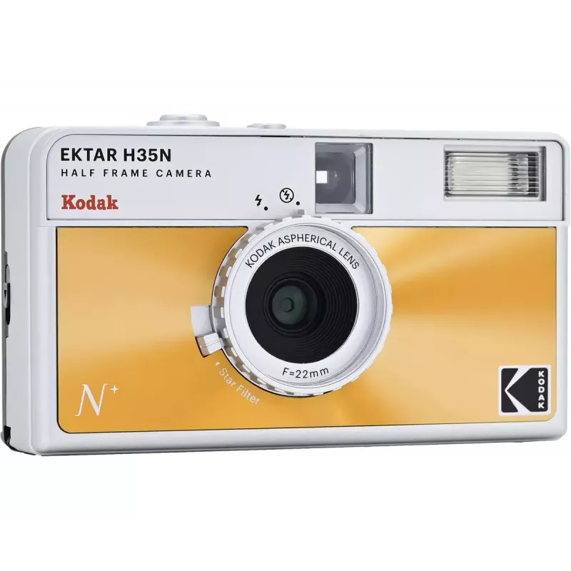 35-mm-Filmkamera Kodak EKTAR H35N glasiertes Orange — Point-and-Shoot, Festbrennweite