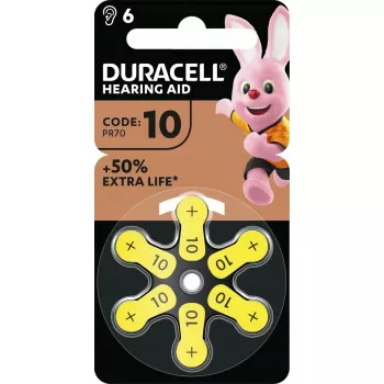 Duracell EasyTab Hörgerätebatterien Größe 10, 6er-Pack