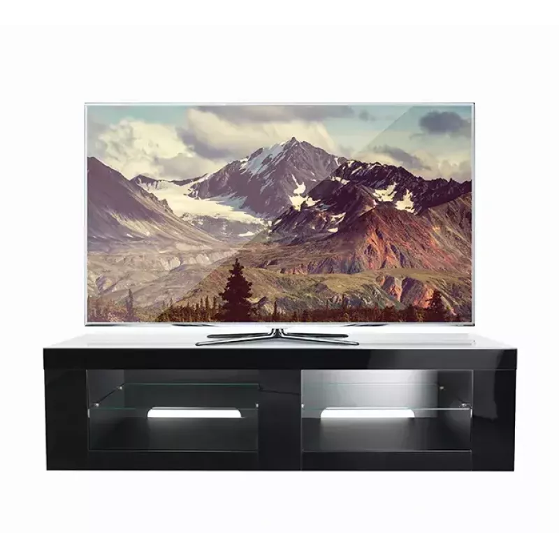 B-Tech Extra-Large TV-Schrank BT7565/B V2 Schwarz Glass Top 2 Shelves