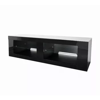 B-Tech Extra-Large TV-Schrank BT7565/B V2 Schwarz Glass Top 2 Shelves