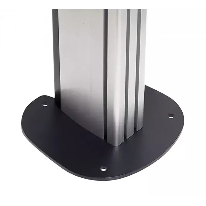 Bodenverschraubte Bodenplatte B-TECH SYSTEM X BT8380 für Bodenmontage, 240×240×6 mm, 200 kg, schwarz