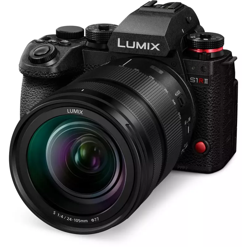Spiegellose Kamera Panasonic Lumix DC-S1R II mit 24–105mm Objektiv, 47,3MP Vollformat