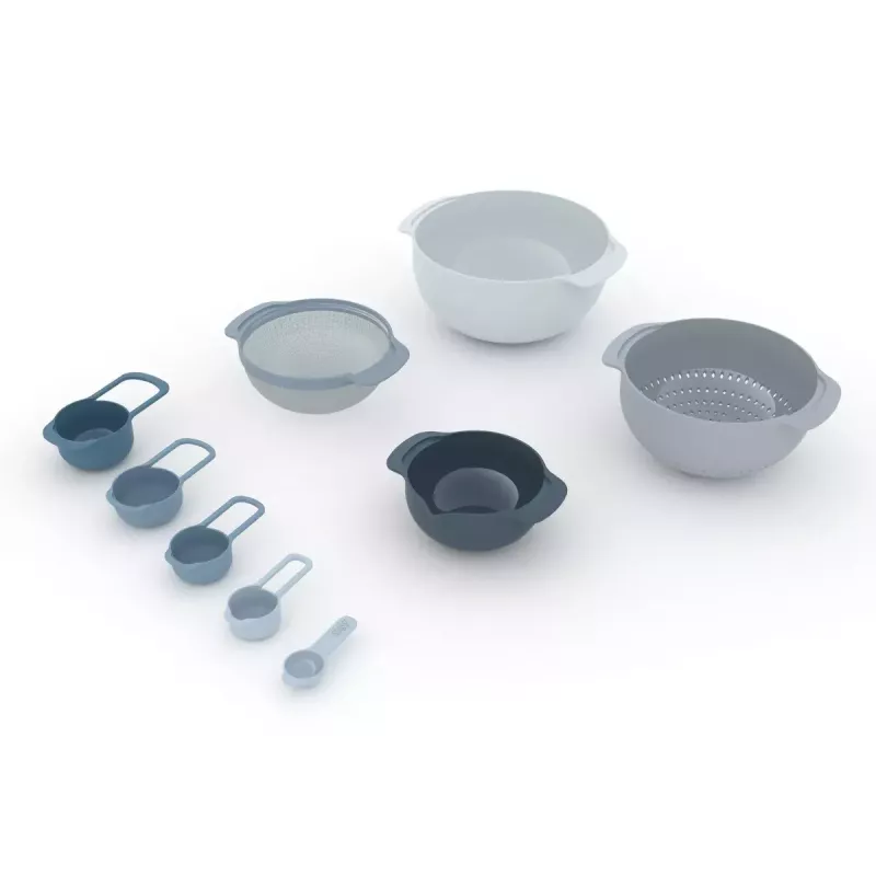 Set Joseph Joseph Nest stapelbar Blau Grau 4,5 L Schüssel 1,65 L Sieb