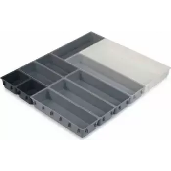 Schubladen-Organizer-Set joseph joseph Blox 10-teilig, grau, kompakte modulare Fächer für Utensilien und Kleinteile