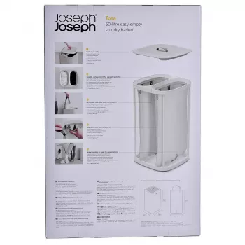 Wäschekorb Joseph Joseph Tota 60L Ecru – 60 Liter Fassungsvermögen, belüfteter hoher Wäschesammler