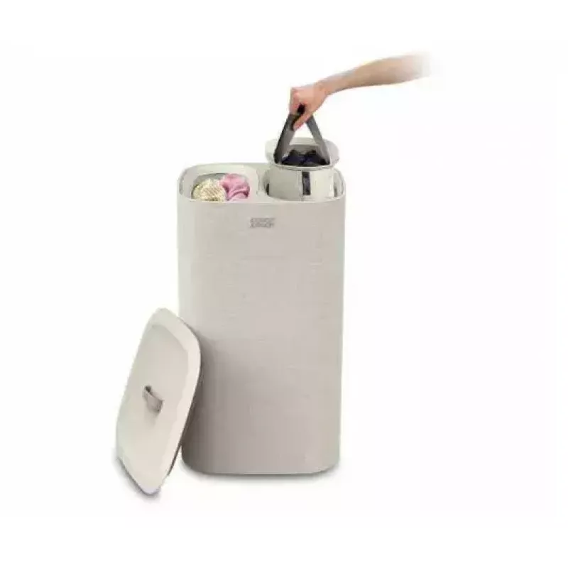 Wäschekorb Joseph Joseph Tota 60L Ecru – 60 Liter Fassungsvermögen, belüfteter hoher Wäschesammler