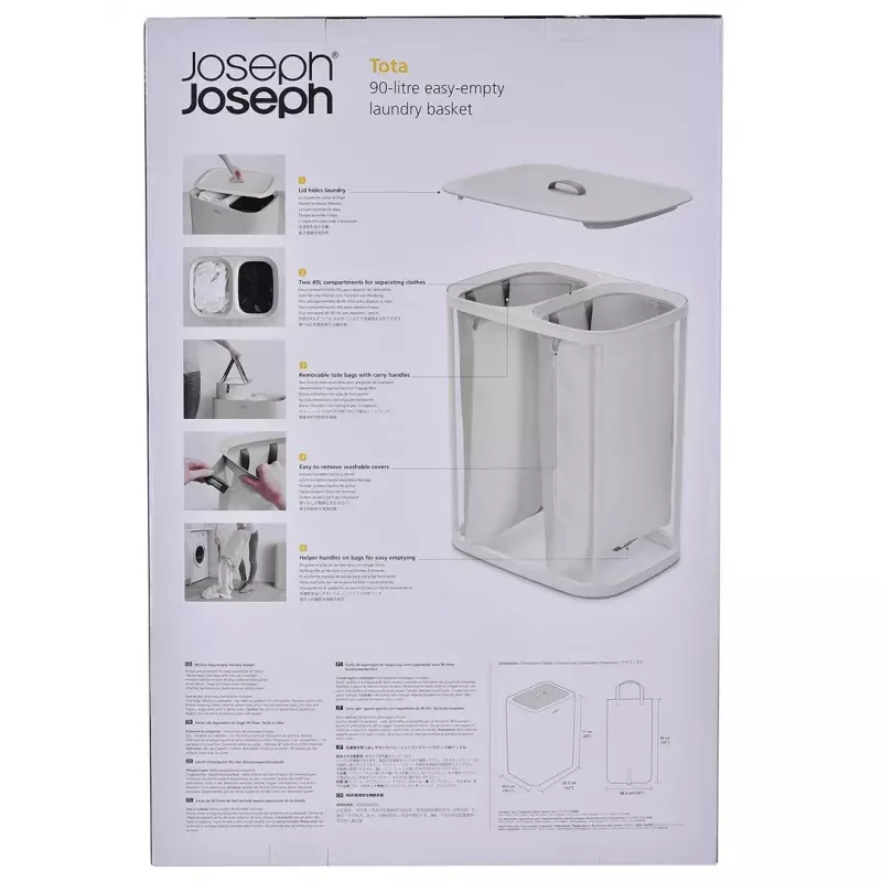 Wäschekorb Joseph Joseph Tota 90L ecru — 90 L Fassungsvermögen, langlebiges Design