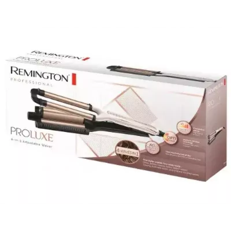 Automatischer Lockenstab Remington CI91AW — roségold/schwarz, S-förmiger Zylinder, Keramikbeschichtung, 150–210 °C, 3 m Drehkabel