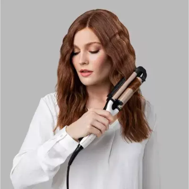 Automatischer Lockenstab Remington CI91AW — roségold/schwarz, S-förmiger Zylinder, Keramikbeschichtung, 150–210 °C, 3 m Drehkabel