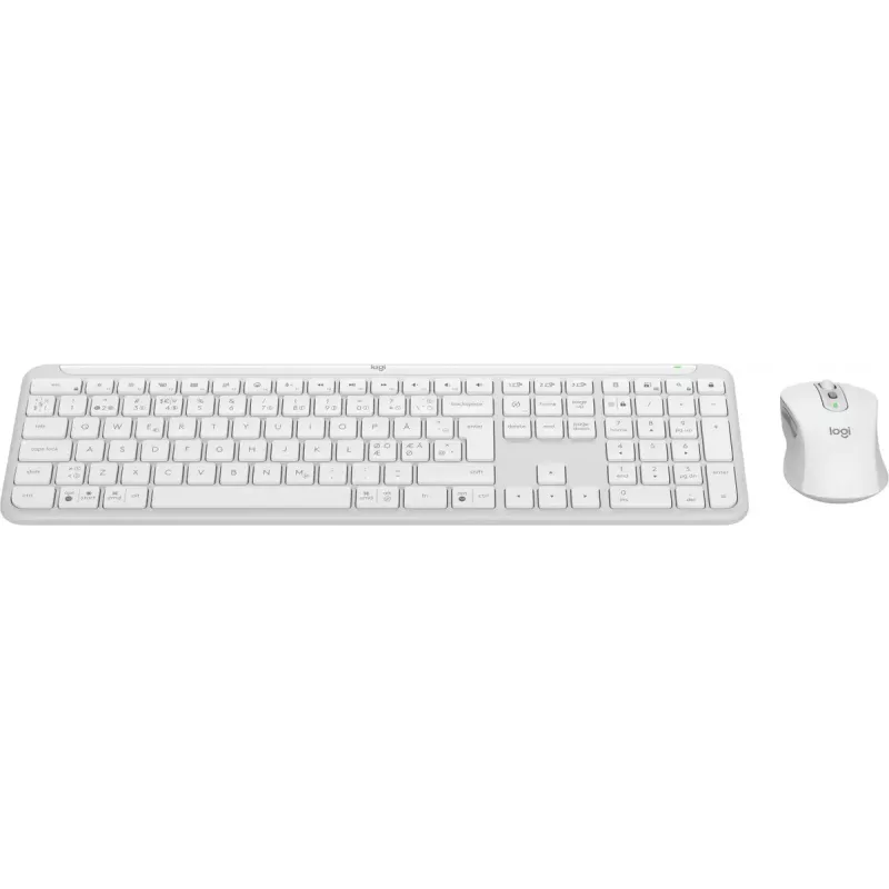 Logitech MK950 Signature schlank Tastatur Maus enthalten Büro RF Wireless + Bluetooth QWERTY Dänisch Finnisch Norwegisch Schwedisch Weiß