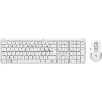 Logitech MK950 Signature schlank Tastatur Maus enthalten Büro RF Wireless + Bluetooth QWERTY Dänisch Finnisch Norwegisch Schwedisch Weiß