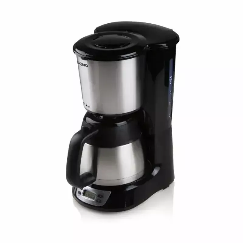 Filterkaffeemaschine Domo DO709K — halbautomatisch, 1 L Wassertank, 8-Tassen-Kanne, LCD, Edelstahl/Schwarz