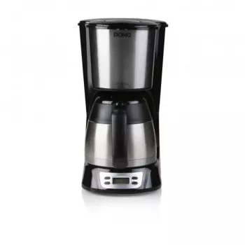 Filterkaffeemaschine Domo DO709K — halbautomatisch, 1 L Wassertank, 8-Tassen-Kanne, LCD, Edelstahl/Schwarz