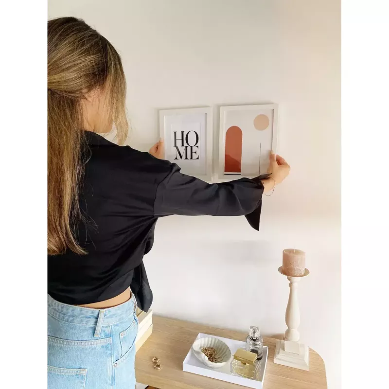 Einzelbilderrahmen Deknudt S66KF1 P1 Weiß MDF Glas Holz 30x40