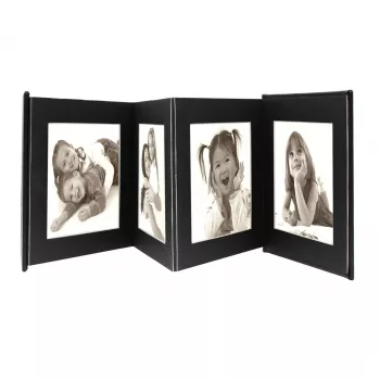 Fotoalbum Deknudt Leporello Schwarz 8 Blätter 15 x 20 cm