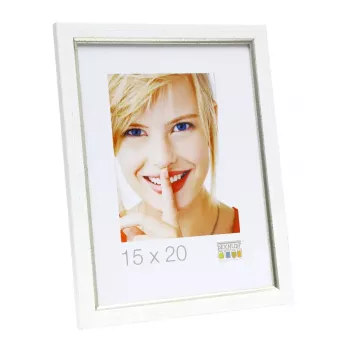 Einzelbilderrahmen Deknudt S46AF1 Silber Weiß 168x218mm