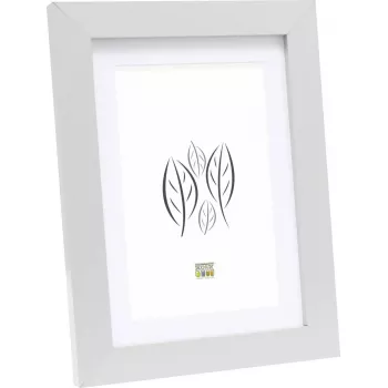 Bilderrahmen Deknudt S66KD1 P1 15x20 Holz Silber mit Passepartout