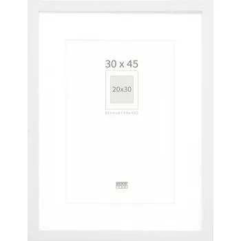 Bilderrahmen Deknudt S66KD1 P1 30x45 Holz Silber mit Passepartout