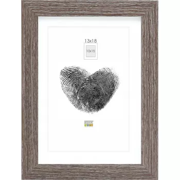 Bilderrahmen Deknudt S66KH3 13x18 cm Holz Graueiche mit Passepartout