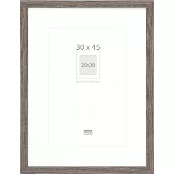 Bilderrahmen Deknudt S66KH3 Holz Grau Eiche 30x45 mit Passepartout