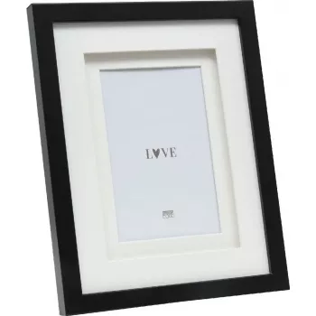 Bilderrahmen Deknudt Double Passepartout S65KK2 Schwarz 15x20 cm Holz