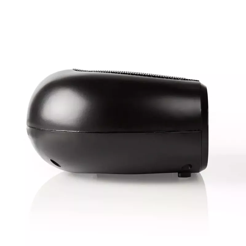 Digitaler Wecker Nedis CLAR001BK — LED-Anzeige, oval, 130×60×100 mm, 220–240 V, FM/AM, schwarz