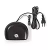 Digitaler Wecker Nedis CLAR001BK — LED-Anzeige, oval, 130×60×100 mm, 220–240 V, FM/AM, schwarz